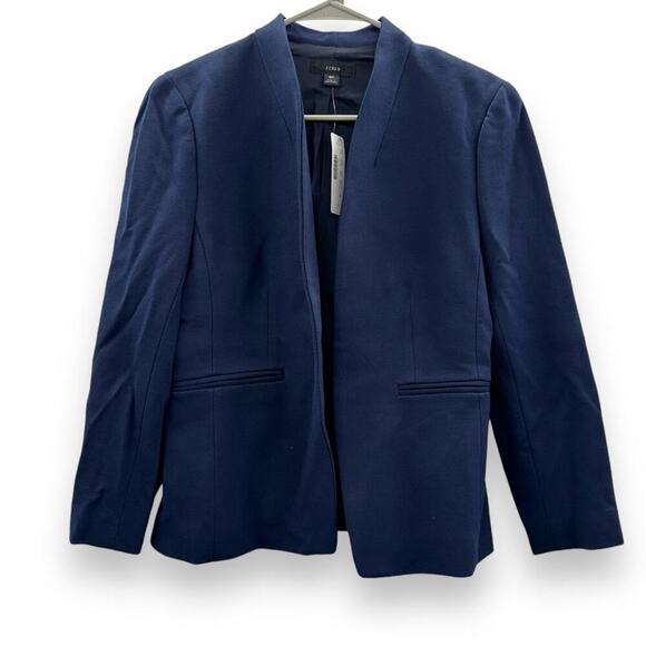 J. Crew‎ Going-Out Long Sleeve Blazer in Stretch Twill in Navy Blue Sz 8P NEW - Picture 3 of 13